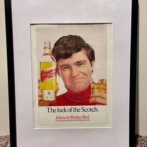 Framed Vintage 1970 Johnnie Walker Red Label Advertisement Wall Art